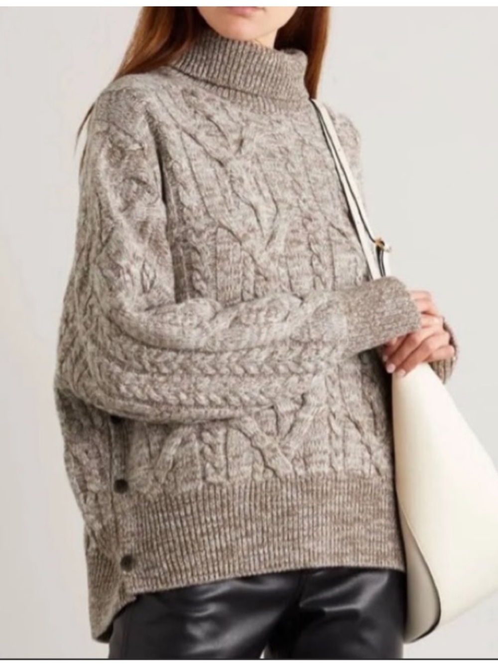 RAG & BONE Nora Cable-Knit Merino Wool Turtleneck Sweater Size XS